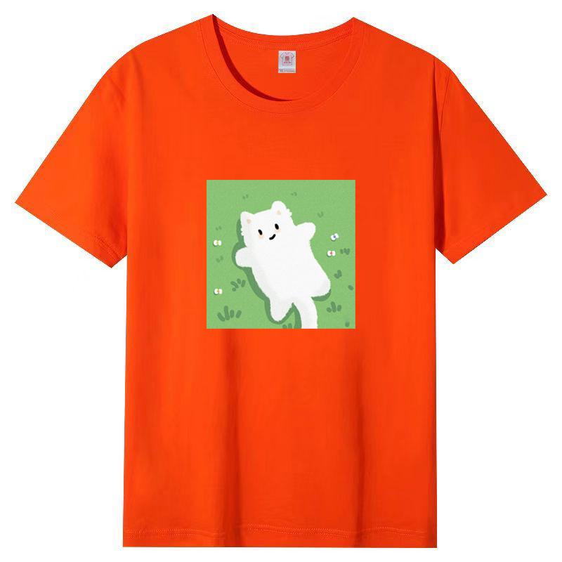 Cotton Short-sleeved T-shirt Female 2025 New Summer Printing Loose Simple Korean Version of The Top Body Shirt Female