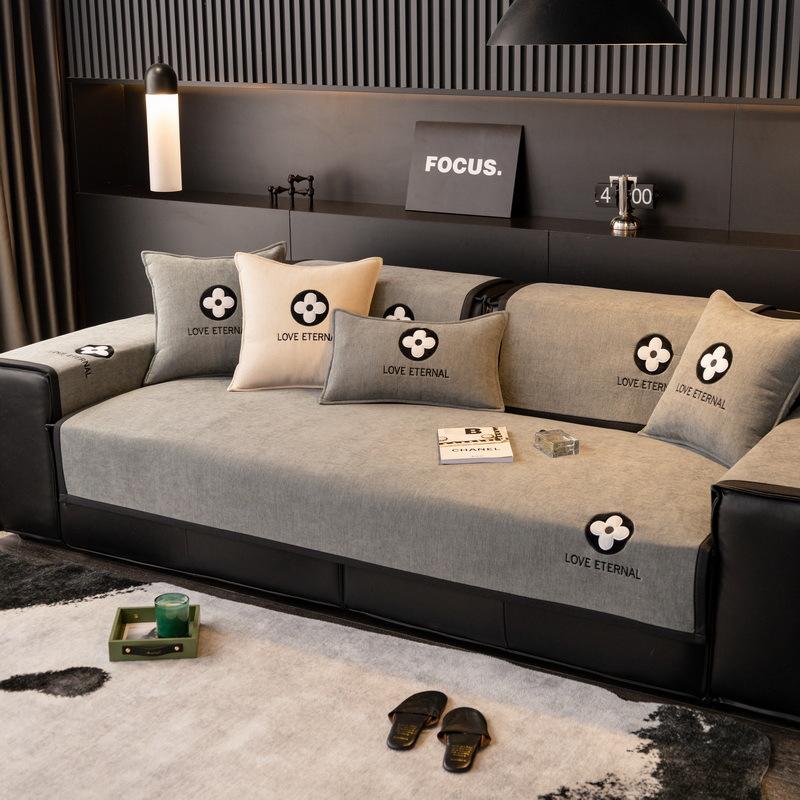 

Хлопковый чехол для дивана с вышивкой, универсальный чехол для дивана для гостиной, тканевый нескользящий чехол на спинку, подлокотник 70x70