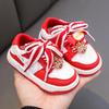 2026 Baby Walker Shoes: Red Non-slip Soft Sole, Unisex, Closed-toe for Toddlers Aged 1-3.