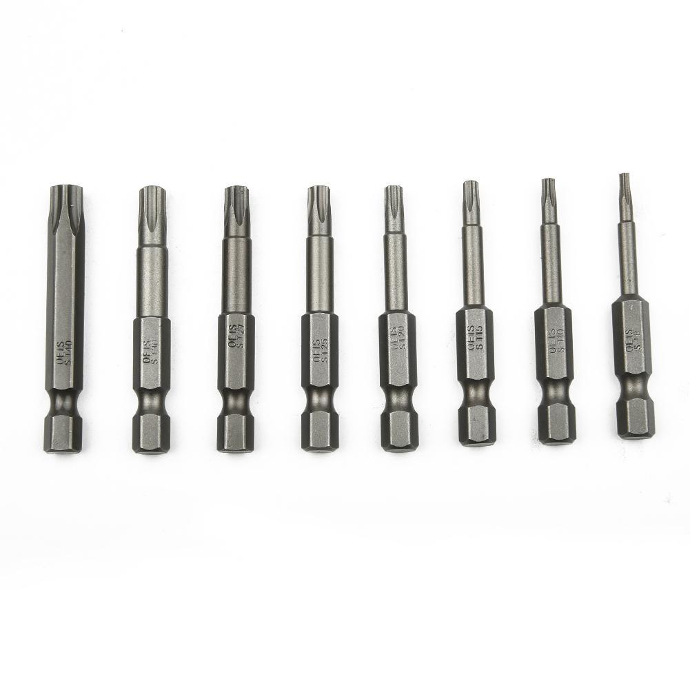 Efficient Hex Shank Fivepoint Magnetic Torx Screwdriver Bits 5PCS Package