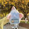 Hochwertiger Tier-PVC transparenter neuer Cartoon blauer Elefant Rucksack Windmädchen Rucksack