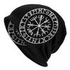 Wikinger Vegvisir Mützen Hip Hop Strickmützen Für Unisex Damen Warm Winter Skandinavisch Valhalla Odin Runen Mützen Beanies Kappen