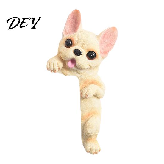 Cute Frenchie Room Decor 3D French Bulldog Resin Light Switch Cover, Cartoon Dog Wall Socket Art Decal Decor, Self-Adhesive Animal Plate Sticker