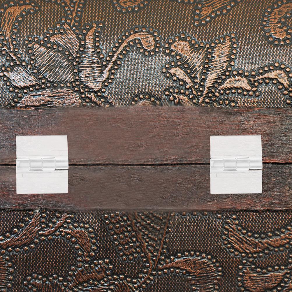 6Pcs Clear Acrylic Hinges 35x25mm Self-Adhesive Transparent for Small Crafts Cabinets Wooden Boxes Strong Adhesive Portable