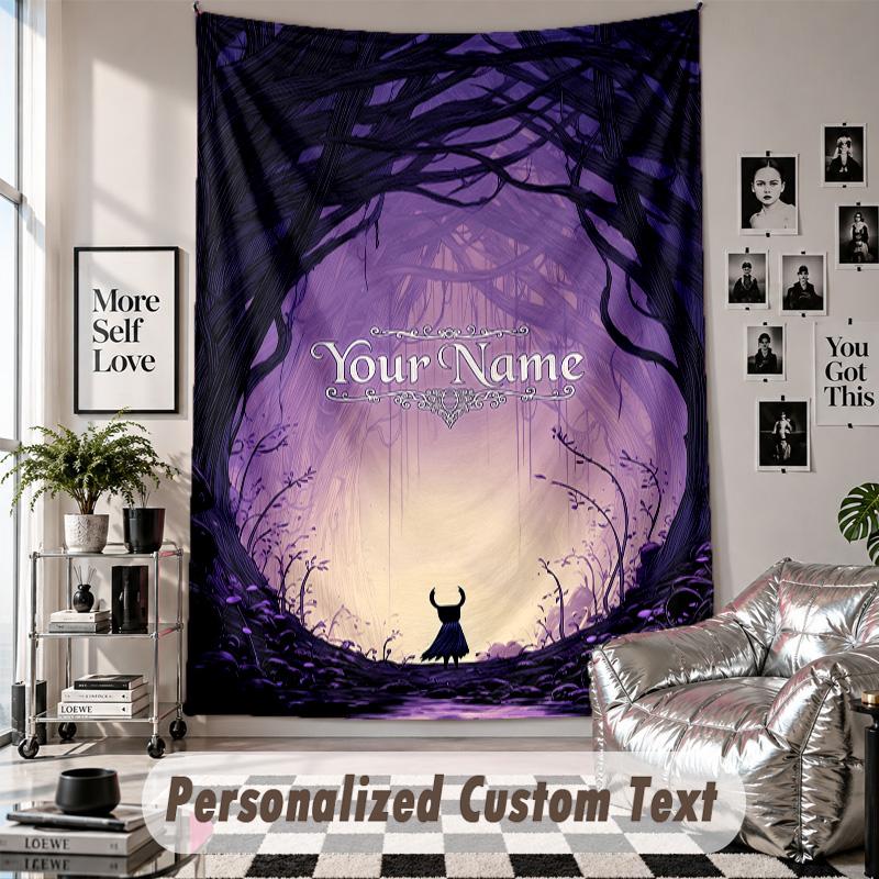 Custom Tapestry Wall Hanging, Hollow Knight Personalized Name Text Home Wall Decor