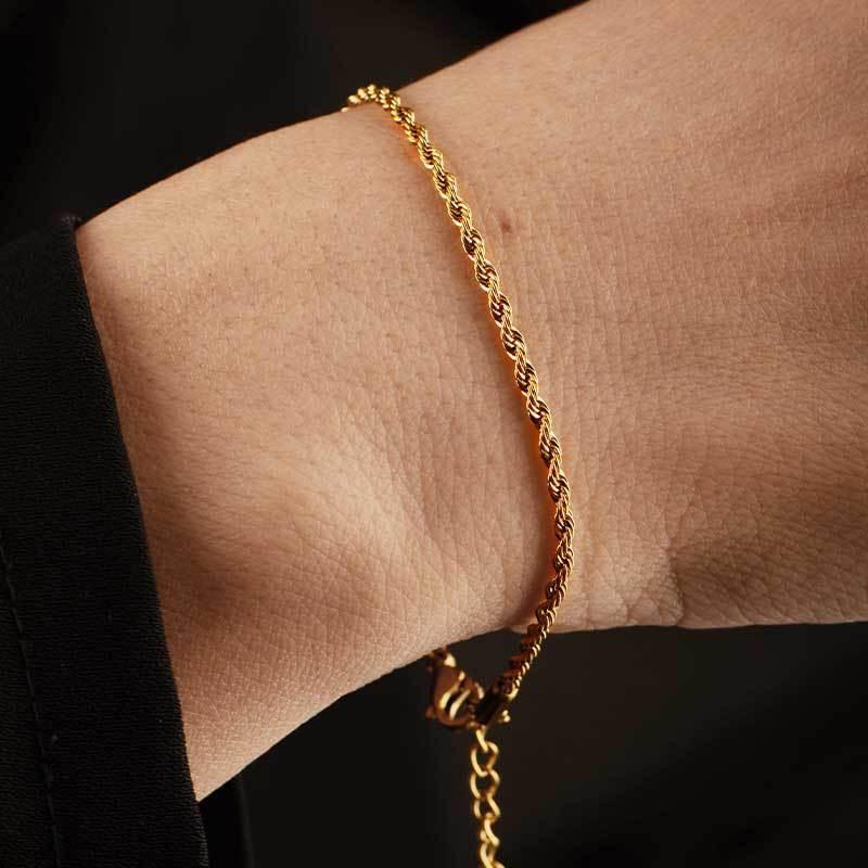 Non-Fading 316L Stainless Steel Rope Chain Necklace for Men & Unisex, Hip Hop Style