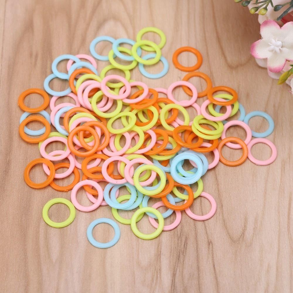 100 Pcs Colorful DIY Crochet Weave Knitting Marker Marking Ring Marking Circle Sewing Accessories