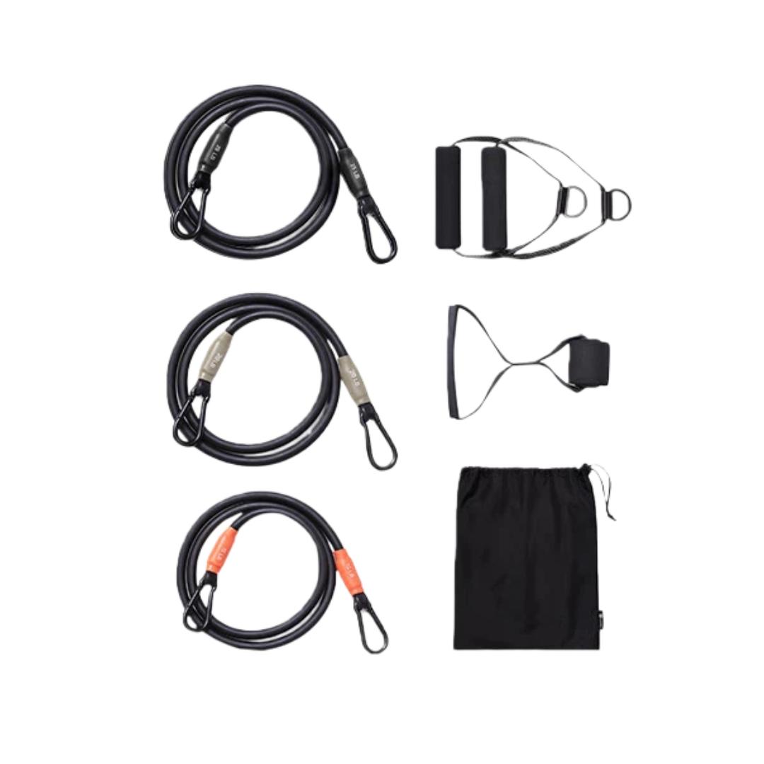 

Keep Multi-Functional Elastic Rope Set for Shoulder, Chest And Arm Strength Training, 60 Lbs (15lbs+20lbs+25lbs), 7 Pieces