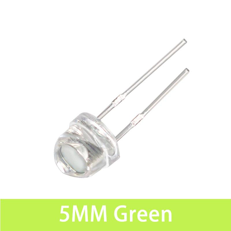 

100 шт. 5 мм солом яний капелюх світлодіод супер яскравий білий/червоний/жовтий/зелений/синій світлодіоди лампи лампи DIY електронний комплект зелений