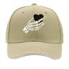 Metal Skeleton Hand Heart Wall Decor Hip Hop Hat Fashion Outdoor Sports Sandwich Baseball Cap
