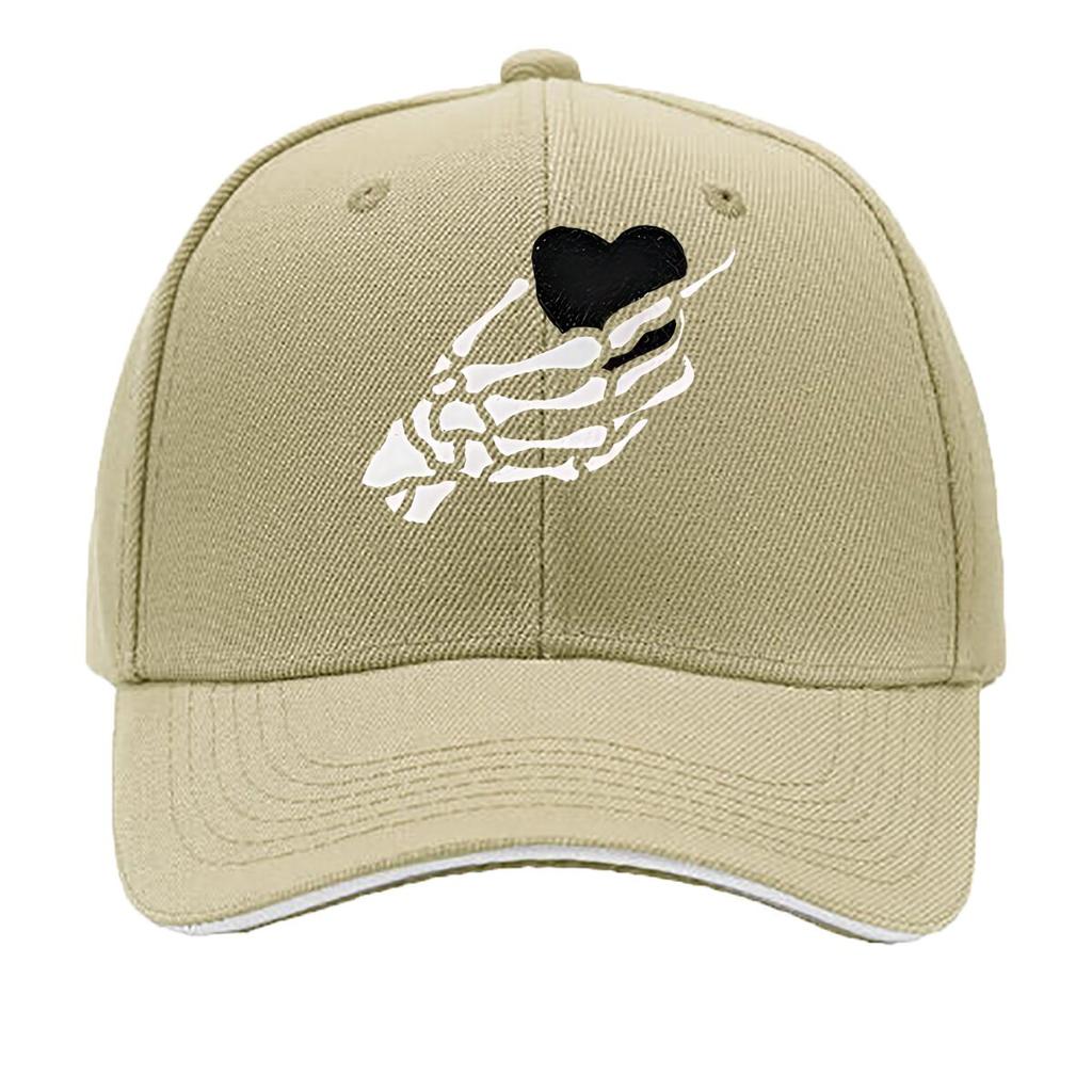 Metal Skeleton Hand Heart Wall Decor Hip Hop Hat Fashion Outdoor Sports Sandwich Baseball Cap