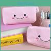 Smiling Cute Pink Pom Large Capacity Pencil Case Plush Storage Bag Students For
