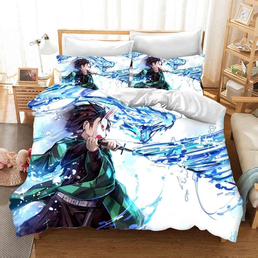 Cartoon Anime Bed Linen,Microfibre Bedding Sets, Children's Bed Linen with Zip Room Decor  Duvet Cover  for Teenagers  Adult