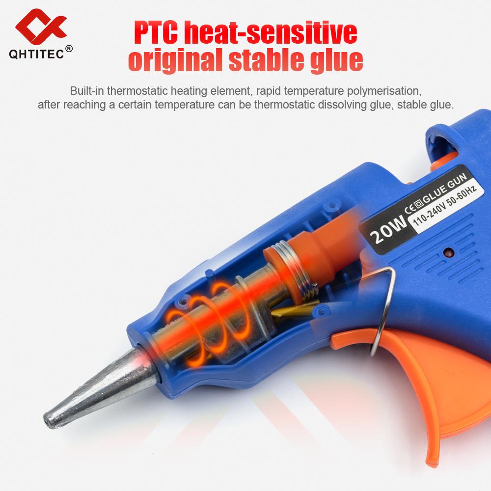 20W Hot Melt Glue Gun with Switch for 7mm Glue Stick Mini Indusrial Adhesive Hot Gun Electric Heat Temperature Gun Repair Tool