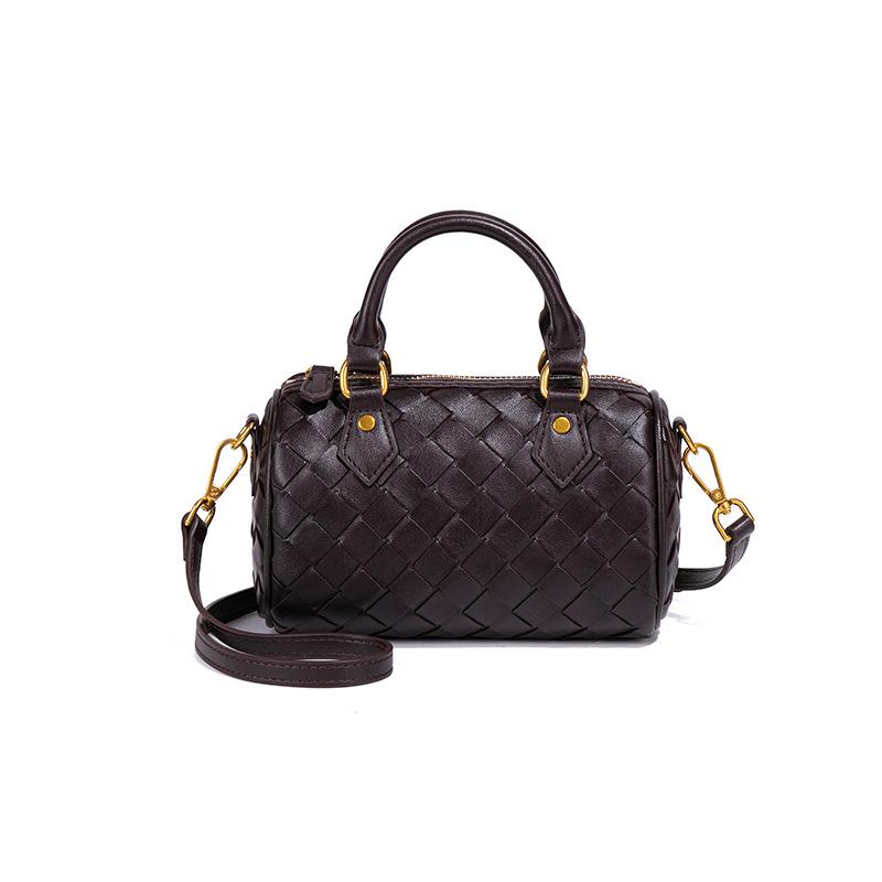 Vevd dameveske Elegant Boston-veske, Håndholdt putepose Casual skulderveske crossbody