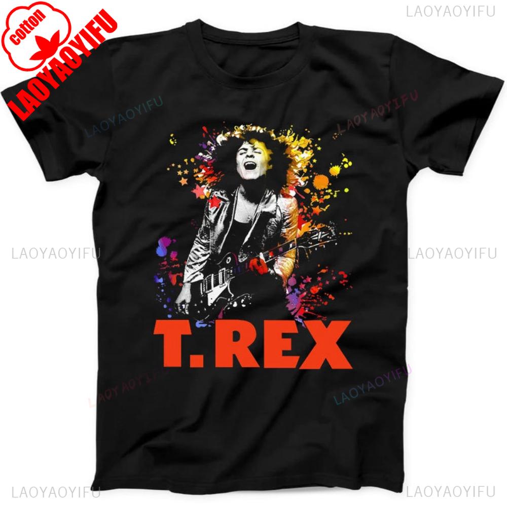 

ZX Футболка T.Rex Рок-группа Марк Болан Музыка Trex Бестселлер Подарок Футболка Черная футболка Дышащая Camisetas Ностальгия Ретро уличная мода 3XL