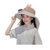 Kids Hat with Solar USB Powered Fan Cartoon Styling Shawl Design Adjustable Outdoor Hiking Cycling Fishing Cap