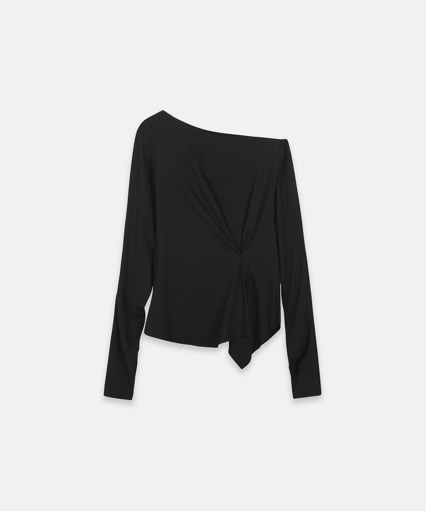 Nash Incline One Shoulder Long Sleeve Black