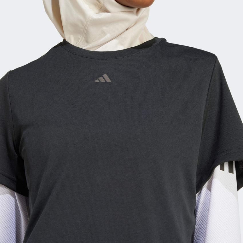 Adidas Designed For Training Heat.Rdy Hiit Solid Logo Training Sports Casual Short Sleeve T-Shirt Women Tops Black IU1123