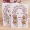 50Pcs/Lot Earring Card Four Holder 5x7cm Hot Girl /Abstract painting paper card Jewelry Accessory Package Cards