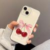 Cute Cherry Bow-Knot Clear Case for iPhone 16 12 13 Mini 11 14 15 Pro Max Xs XR 8 Plus Ultra Thin Silicone Cover for Women Girls