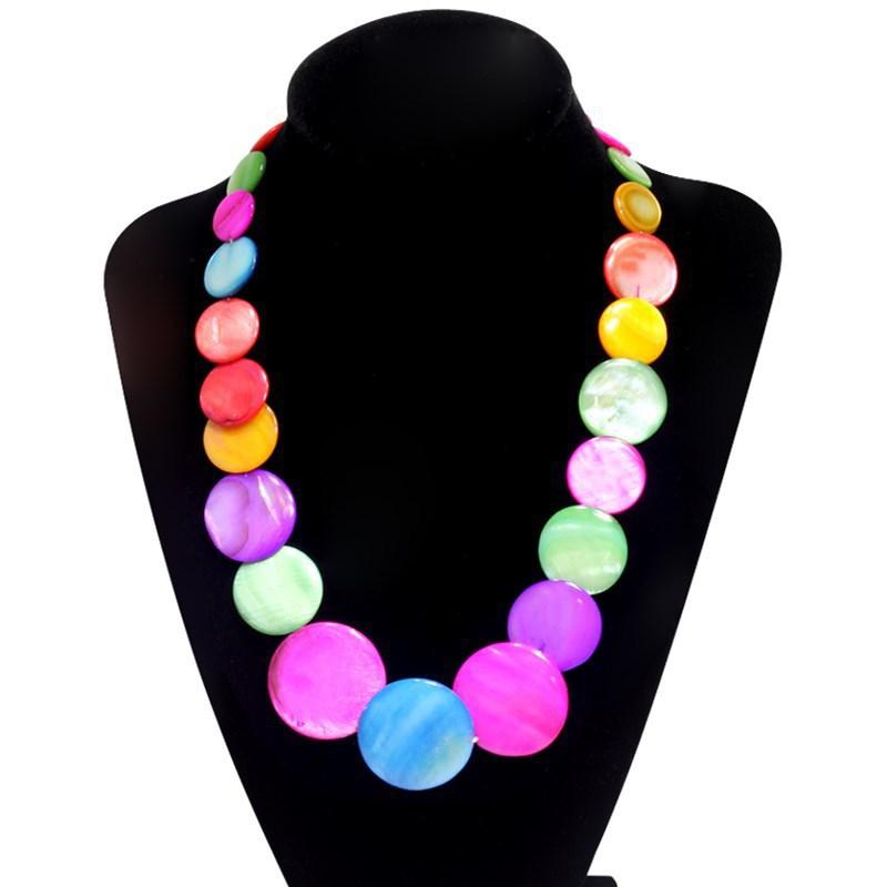 JMXD-Exaggerated Popular Natural Shell Bead Pearl Necklace Women's Handwoven Necklace Collarbone Chain Clothing Accessories