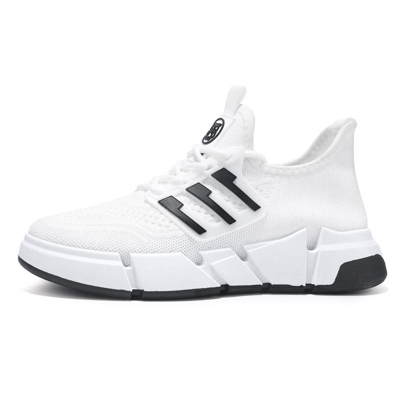 2024 spring new large size fly-woven mesh breathable casual men's shoes lightweight thick-soled running sneakers