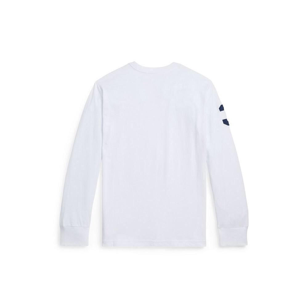 Polo Ralph Lauren Kinder T-Shirt Ss23 Logo Bestickt Rundhalsausschnitt Langarm Kinder Tops Weiß 323853891-009