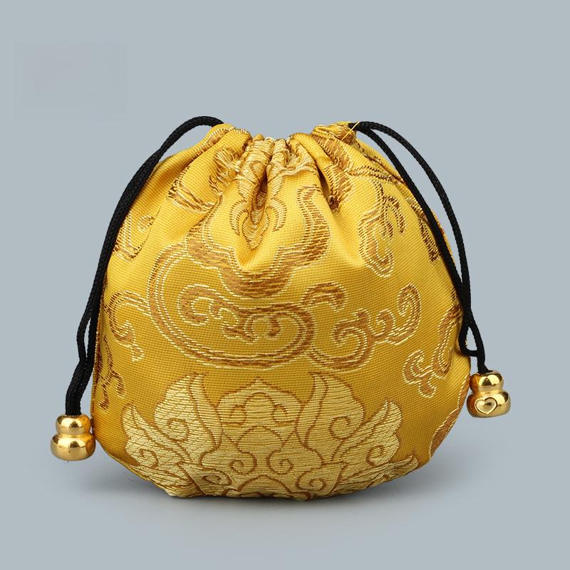 18 Brocade-Style Drawstring Bags for Buddhist Beads Bracelets & Cultural Play
