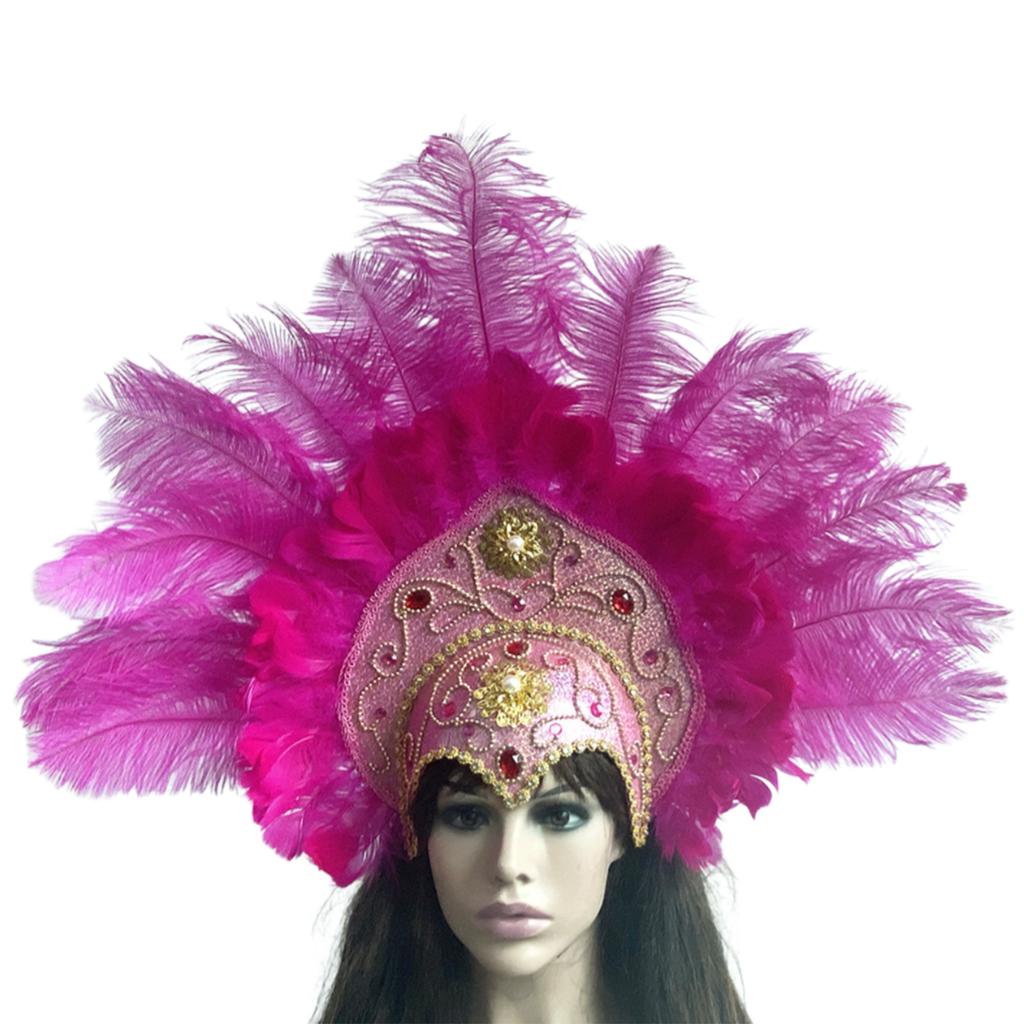 Popular Feathered Hairband Festival Costume Props Headband Samba Headdress Carnivals Party Celebration Props Headpiece