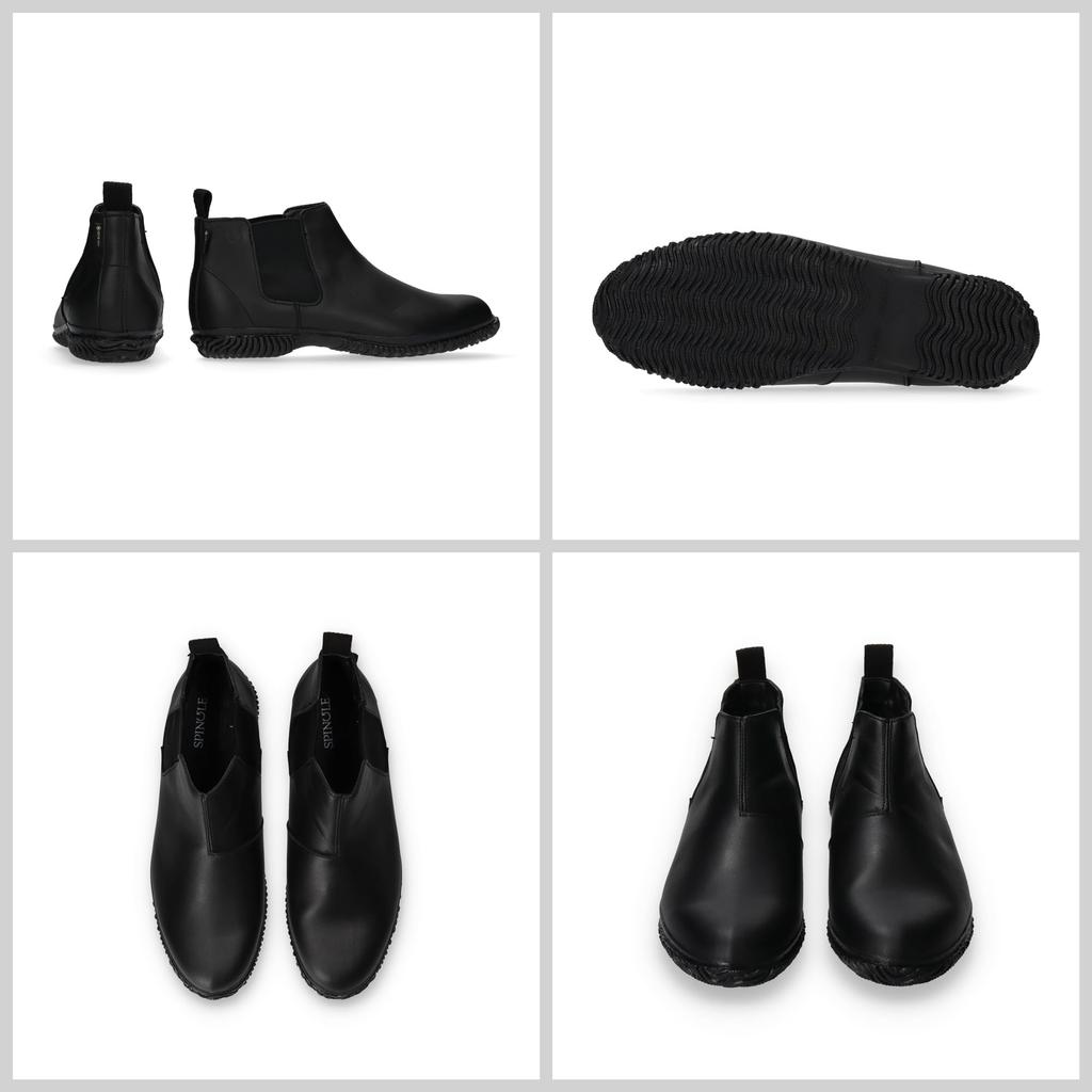 Spingle SP-6603 Men's Gore-Tex Waterproof Business Sneakers, Black, Size L (26.5cm)