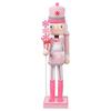 Traditional Wood Nutcrackers Collectible Christmas Figurines Christmas Present Dessert Man Candy Cake Pink Figure