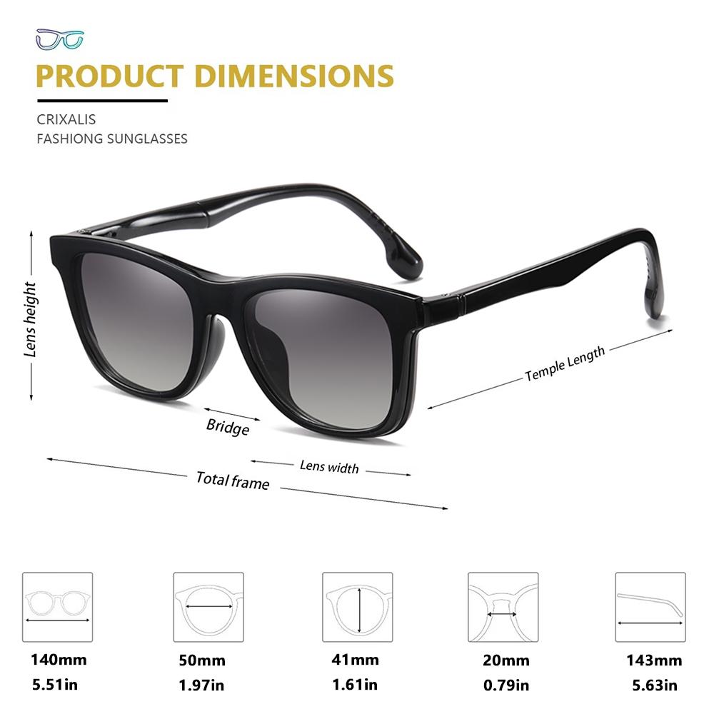 Square Magnetic Clip-on Sun Lenses for Men Prescription Custom Spectacles Frames Women Aspherical Blue Light Blocking