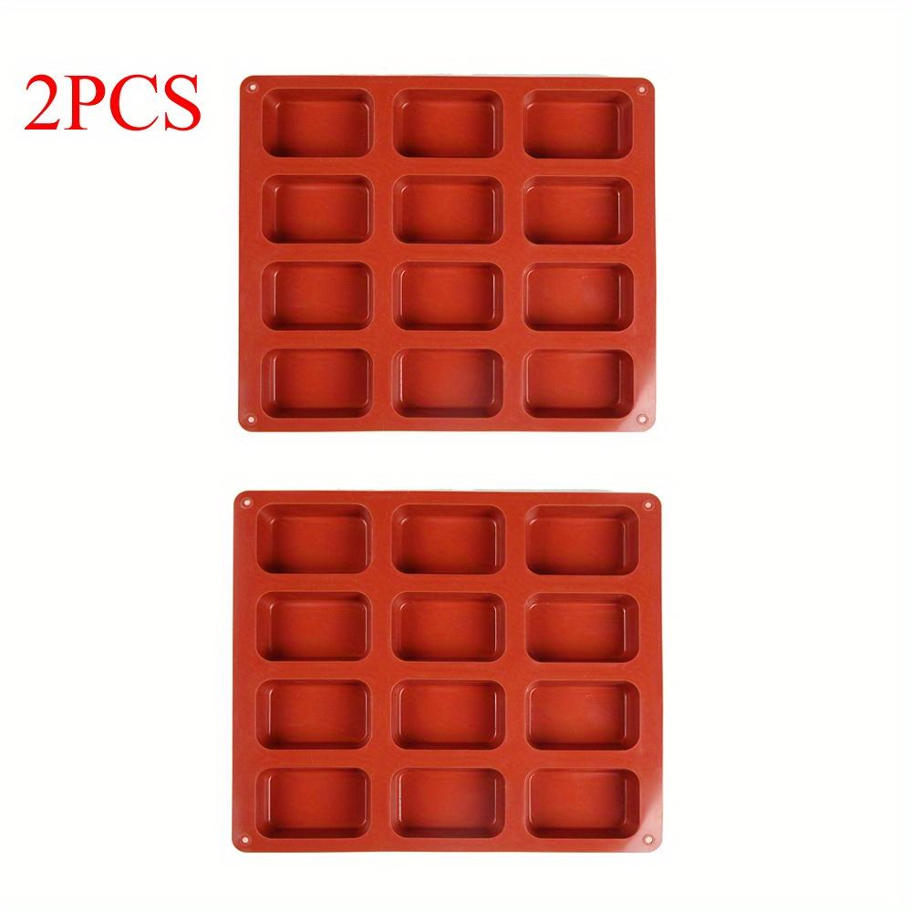 12 Cavity Rectangle and 6 Cavity Round Silicone Baking Molds for Muffins Cakes and Desserts Non Stick Heat Resistant Bakeware