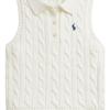 Polo Ralph Lauren Kids  Dress Set Sleeveless Polo Collar Embroidered Button Placket Cable Knit Cotton Kids Dress Set 313A11239-002