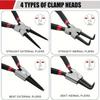 4PCS 7" Professional Circlip Plier Set Multifunctional Universal Portable Repair Pliers for Electrician Household Use