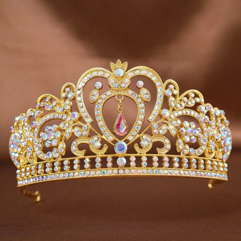 Fashion Crystal Rhinestone Tiaras Head Jewelry Lightweight Queen Princess Diadems Headdress Luxurious Wedding Bride Crowns Prom
