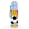 1PC Color Splash Soccer Ball Graphic 750ml Color Plastic Water Bottle Leakproof Flip Straw Lid For Sports Office Home Use