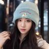 Korean Cute Puppy Knitted Wool Hat for Women Thickened Warm Autumn and Winter New Style Showing Face Small Bag Head Cartoon Cold Hat