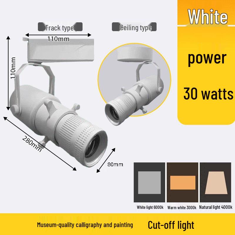 Square Dimming Aperture COB LED Track Spotlight for Museum and Shop Displays
