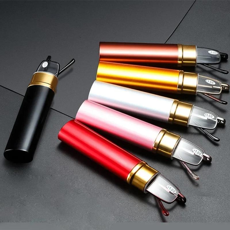 Lesebrille Blaulichtfilter für Männer Frauen Metallrahmen Tragbar HD Stifthalter Ultraleichte Brille Augenschutz Brille