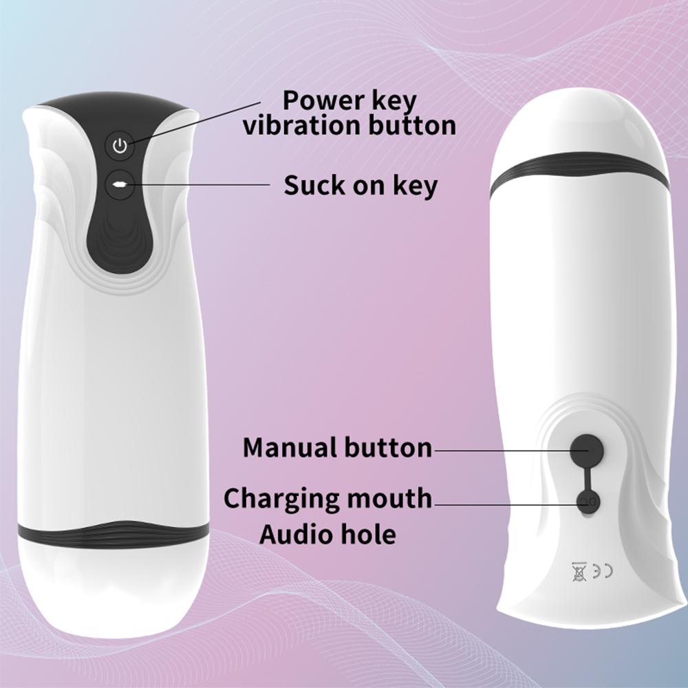 Nový automatický mužský masturbační kalíšek Kouření Sání Sex Machine Sání Kouření Vaginální masturbace Pussy Vibrator Sexuální hračky pro muže