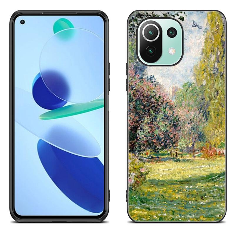 Etui na telefon Claude Monet dla Xiaomi Mi 11 Lite NE 11i 10T 11T Pro A2 A3 Lite POCO F3 M3 M4 C31 X3 Pro NFC GT Czarne etui