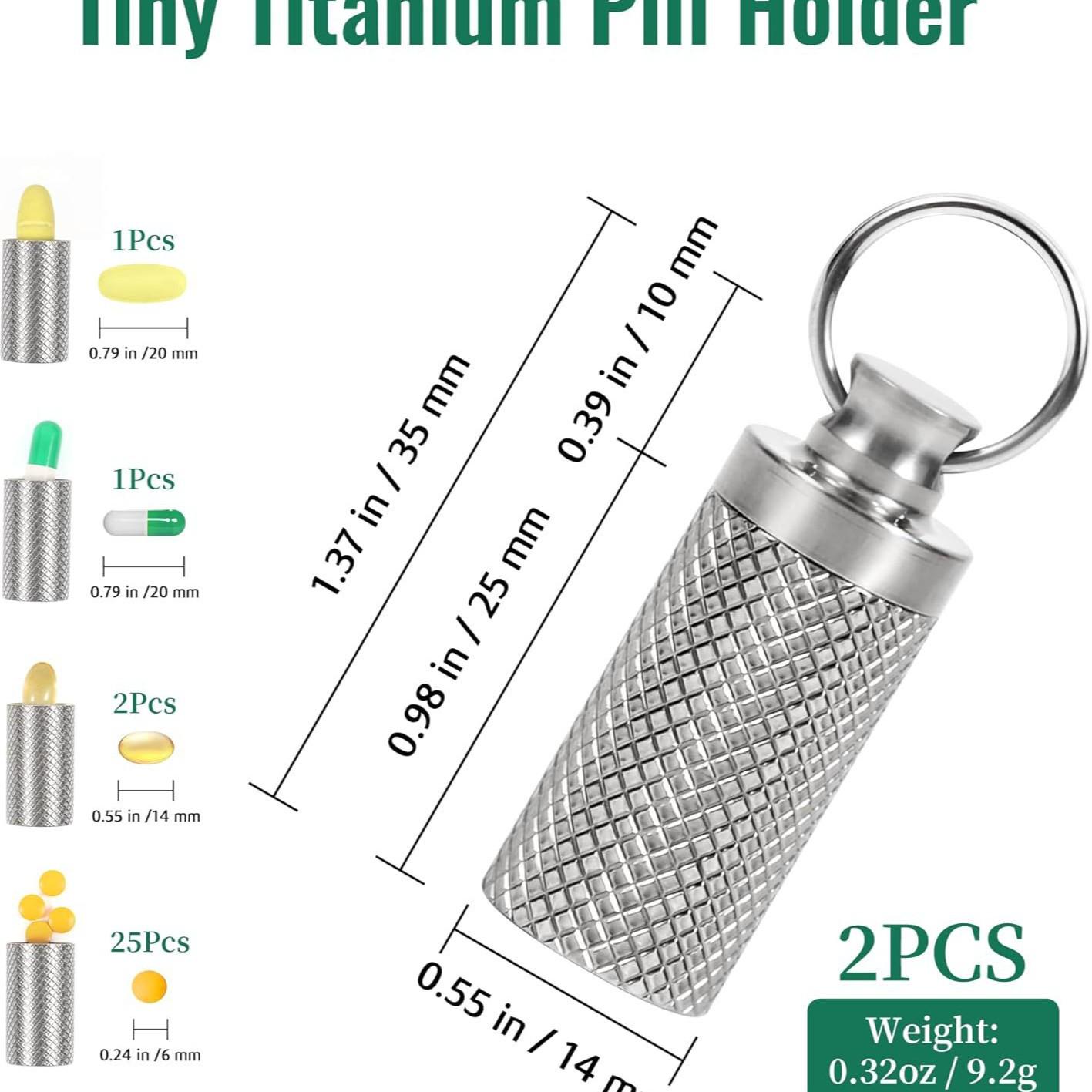 

Titanium Waterproof Medicine Bottle Pendant - Portable Outdoor Storage Can Medium светло-серый
