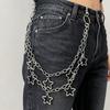 European & American Punk Retro Metal Star Pendant Waist Chain - Versatile Alloy Five-Pointed Star Pants Chain for Women