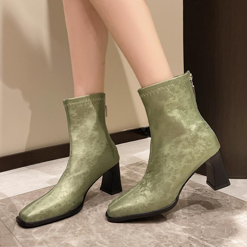 Ankle Boots for Women High Heels Dress Shoes for Woman Chunky Luxury Pumps 2025 Winter Designer Chelsea Botas De Mujer