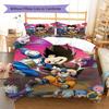 Son Goku Pattern Bedding,Quilt Set Quilt Cover Pillowcase Home Birthday Gift (1 * Duvet Cover + 2 * Pillowcase, Without Core)