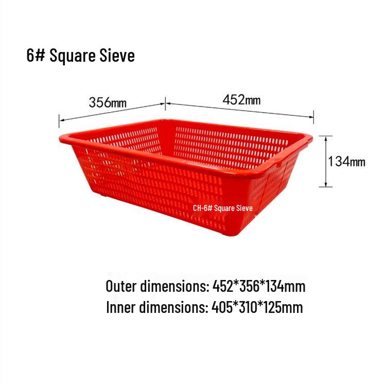 Sturdy Square Plastic Sorting and Draining Basket for E-commerce and Warehouse