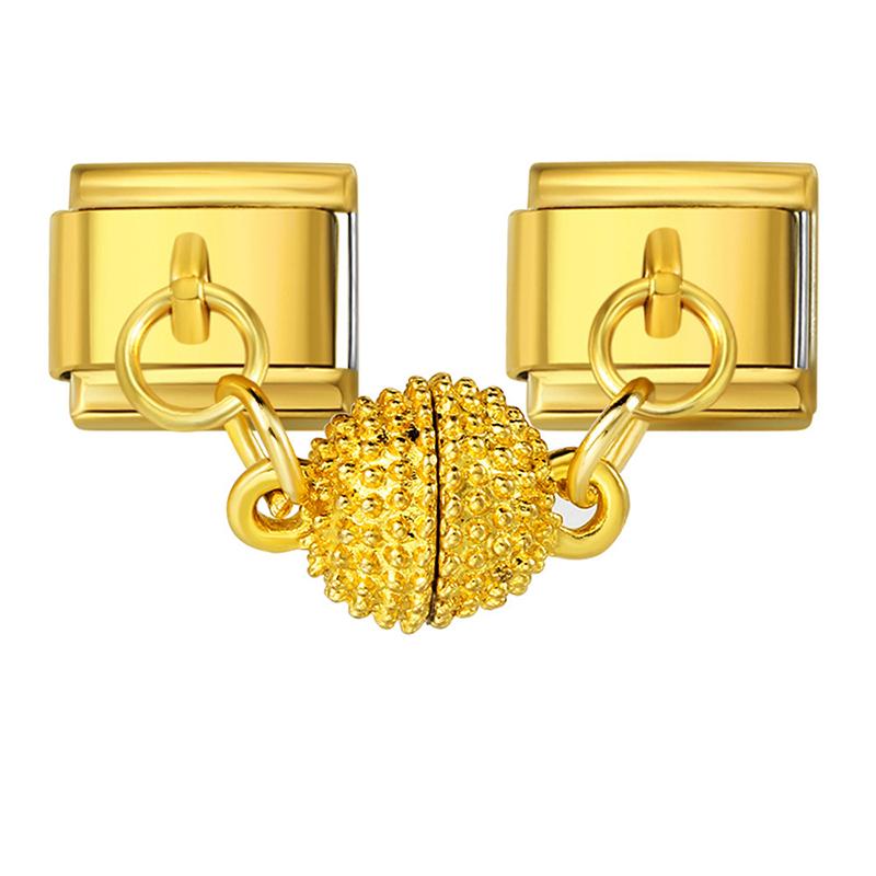 Removable Magnetic Attraction Cute Heart Italian Charm Link Buckle Stainless Steel Bracelet Fashion DIY Making Beads Jewelry