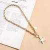Accessories, Simple White Star Imitation Fritillary Necklace, Temperament Metal Rough Aluminum Chain Sweater Chain